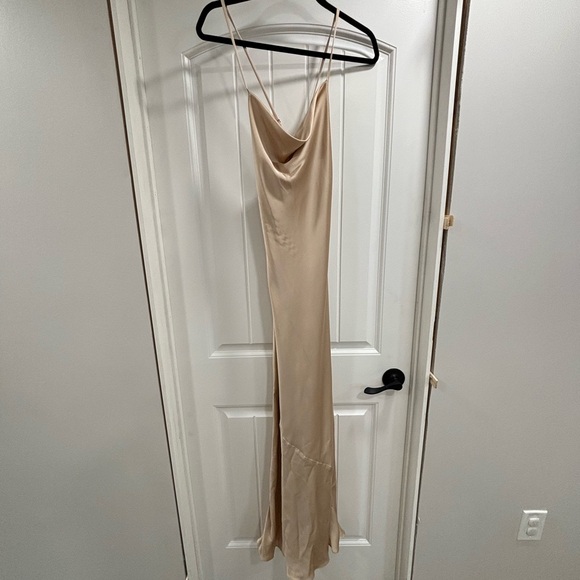 Show Me Your MuMu Champagne Tuscany Maxi Slip Dress Size Small - Picture 3 of 7